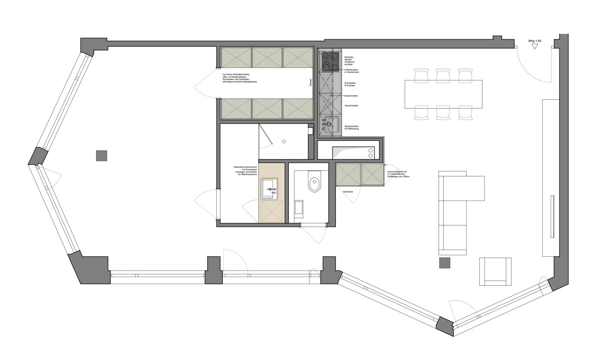 Teilmöblierte Wohnung im FRIENDSTOWER